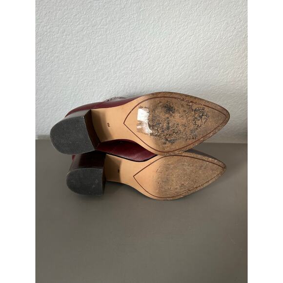 Halogen Red Leather Heeled Booties - 6M - Picture 7 of 7